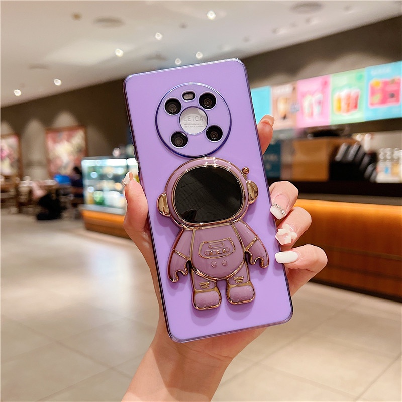 Ốp Điện Thoại Mềm Chống Sốc Mạ Điện Họa Tiết Phi Hành Gia Sang Trọng Cho HUAWEI P20 30 40 50 pro NOVA7 8