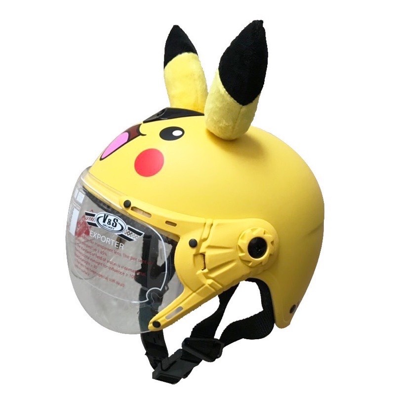 MŨ,NÓN BẢO HIỂM TRẺ EM CÓ KÍNH HÌNH PICACHU -SIÊU NHẸ - LỚP LÓT THÔNG HƠI - TỪ 2 ĐẾN 6 TUỔI