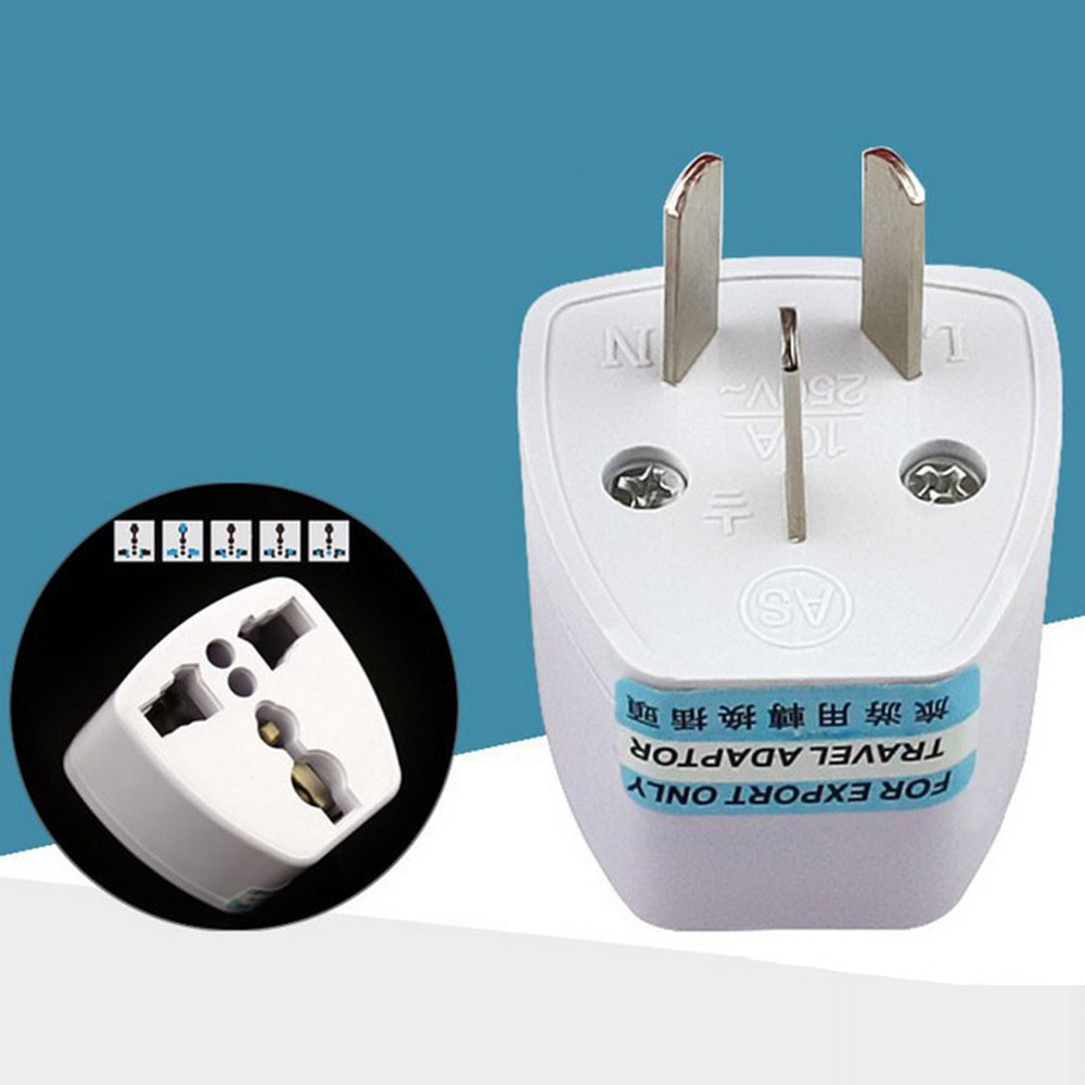 1 Phích Cắm Chuyển Đổi Từ Uk / Us / Eu Sang Au / Au 10a / 250v / 800w Ac 3 Chấu Tiện Dụng