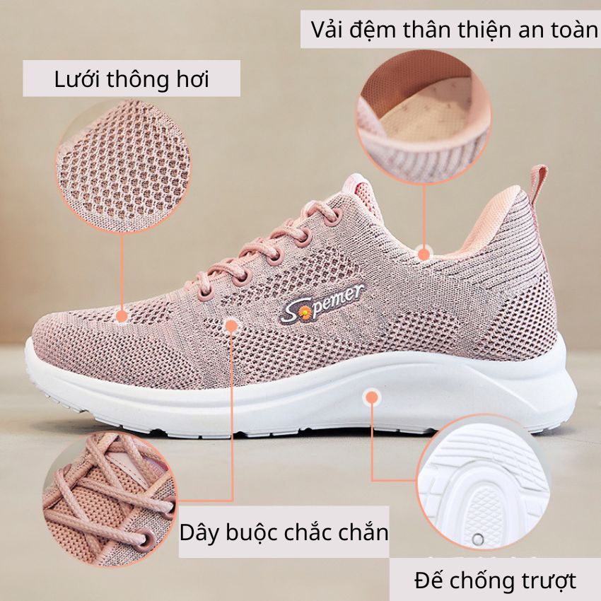 Giày Nữ Thể Thao ,Giày Chạy Bộ Nữ Thông Hơi Thoáng Khí Êm Chân Sử Dụng Đa Năng Đi Làm,Đi Chơi ,Chạy Bộ,Tập gym GTTN27