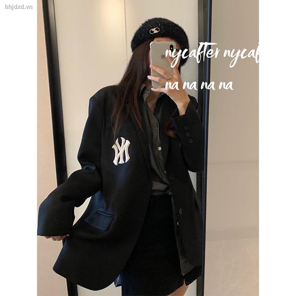 Áo khoác vest màu đen dáng rộng phong cách Hàn Quốc thanh lịch thời trang xuân thu 2021 cho nữ | WebRaoVat - webraovat.net.vn