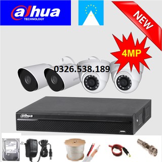 Trọn Bộ 4 camera chính hãng dahua 4 Megapixel
