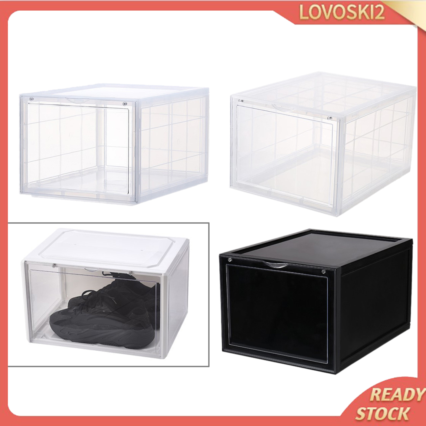 Strong Plastic Stackable Storage Box Boxes Containers Home Organizer