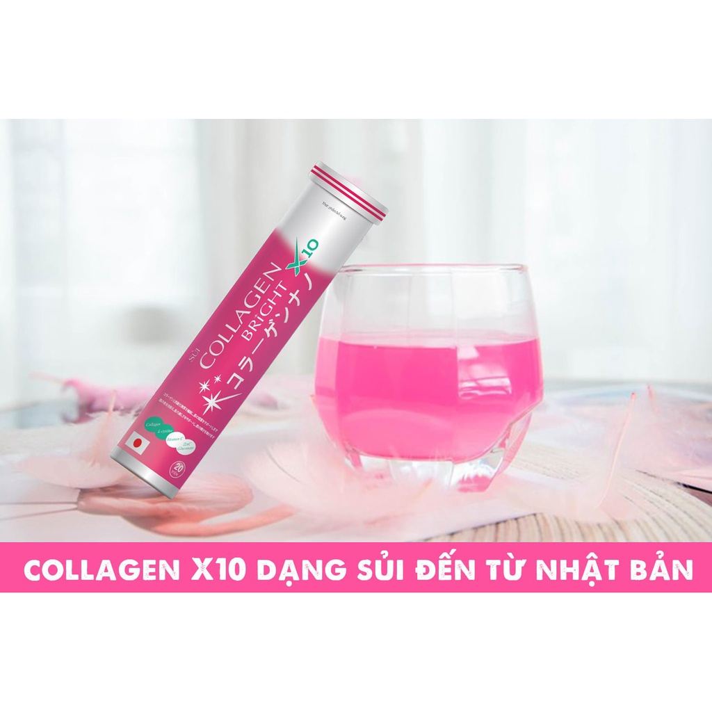 Viên Sủi Trắng Da Bổ Sung Collagen Bright X10