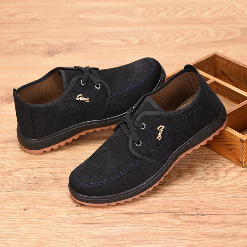 Giày lười nam - giày slipon nam vải nhung logo sườn đơn giản sang trọng | BigBuy360 - bigbuy360.vn