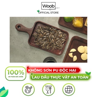 Khay chữ nhật óc chó có tay cầm