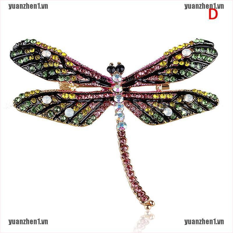 [YUANZHEN1] Trâm Cài Áo Hình Chuồn Chuồn Đính Pha Lê Phong Cách Vintage