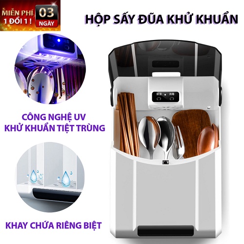 [ 𝑯𝑨̀𝑵𝑮 𝑪𝑨𝑶 𝑪𝑨̂́𝑷 ] Máy Sấy Đũa Thìa Muỗng Khử Khuẩn Cao Cấp Uy Tín - khử khuẩn đũa muỗng bằng tia UV