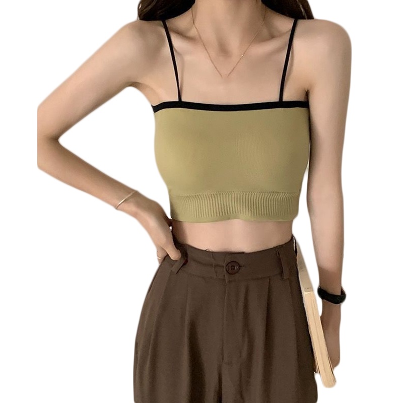 Áo Ống Croptop Hai Dây Có Mút Đệm Màu Thời Trang Dành Cho Nữ