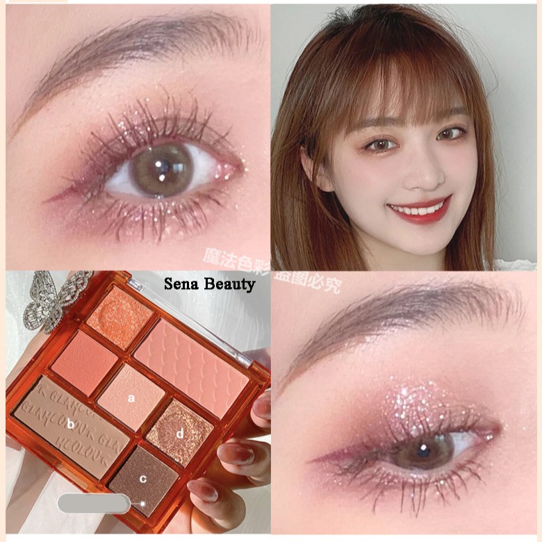 Bảng Mắt Glam 7 Ô Kết Hợp Phấn Má Và Nhũ Bắt Sáng | BigBuy360 - bigbuy360.vn