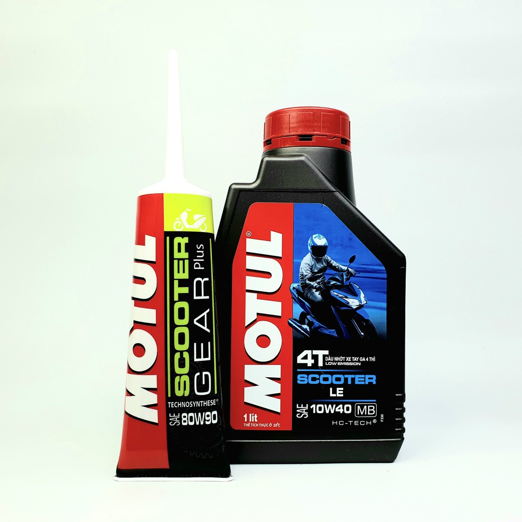 Nhớt xe tay ga Motul Scooter 10W40 800ml/1L tặng Hộp số Motul Gear Oil 80W90 120ml