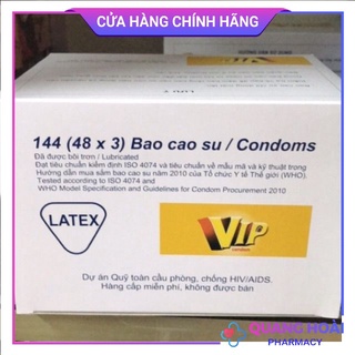 Bao cao su Vip giá rẻ - hộp 144 cái dùng cho gia đình, nhà nghỉ, khách sạn