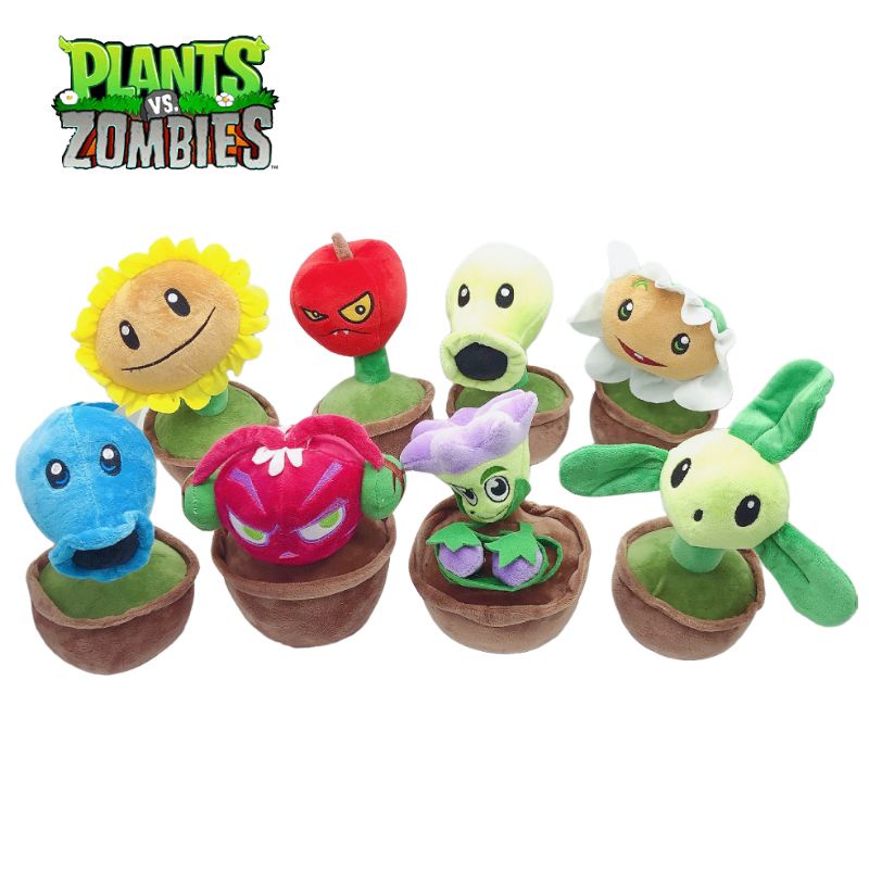 New Plants Vs Zombies Pot Plush Stuffed Toys Peashooter Flower Doll Sunflower Gift