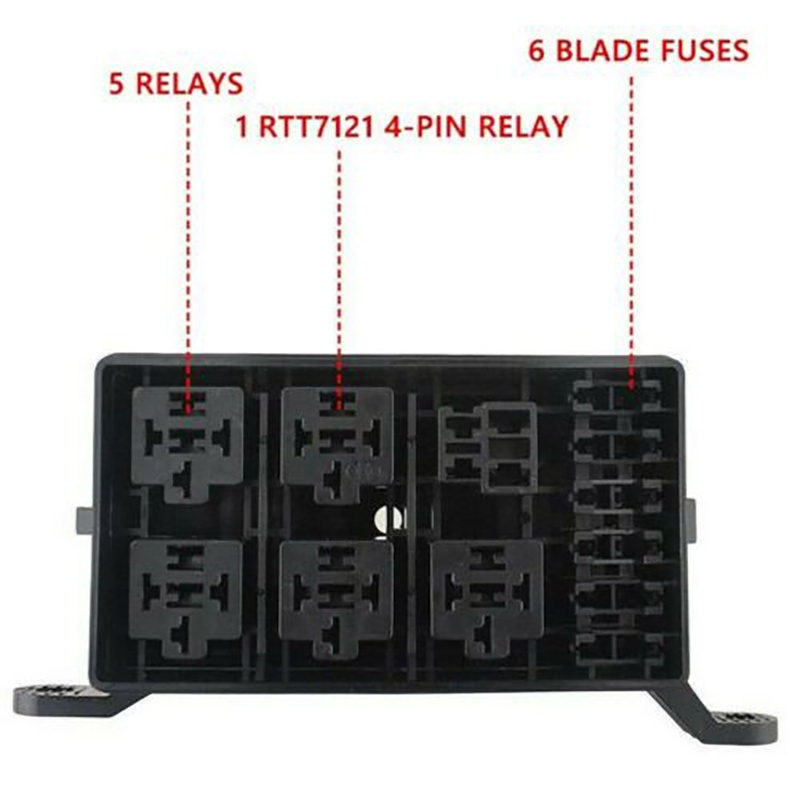 Hộp Đựng Cầu Chì 5 Cầu Chì 6 Rơ Le 12V Kèm Giá Đỡ Cầu Chì Dành Cho Ô Tô