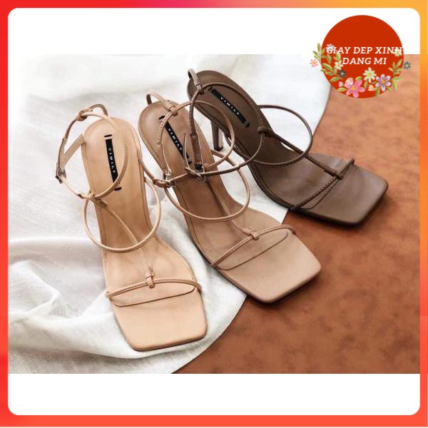 Giày sandal mũi vuông dây kiểu chữ T gót 7p mới- hàng đẹp dự tiêc - bảo hàng 100% - freeship - CG-0451