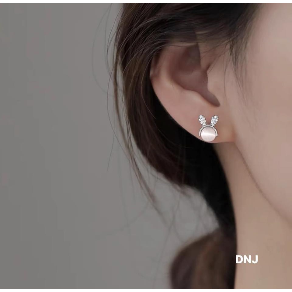 Bông tai nữ bạc thật hình thỏ xinh xắn ngộ nghĩnh đáng yêu LINH MIU SILVER