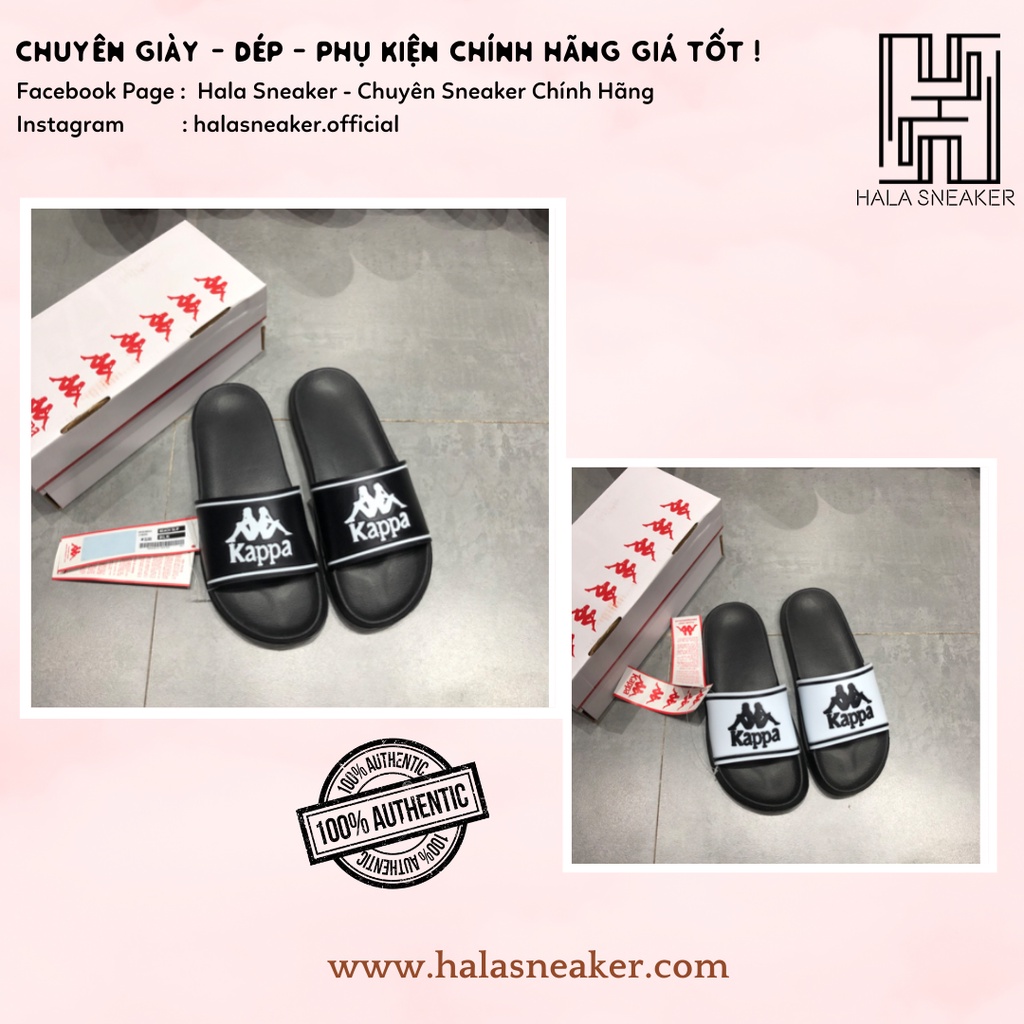 Dép Kappa Chính Hãng- Dép Quai Ngang Nam Nữ Trắng ĐenAuthentic Slides - Hala Sneaker