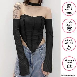 Áo bẹt vai tay dài sexy ảnh thật