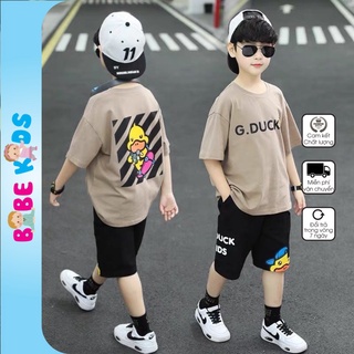 Quần áo trẻ em BABEKIDS,Đồ bộ bé trai cotton hình in Vịt sọc G.DUCK KIDS,thời trang cho trẻ em từ 13đến 50kg