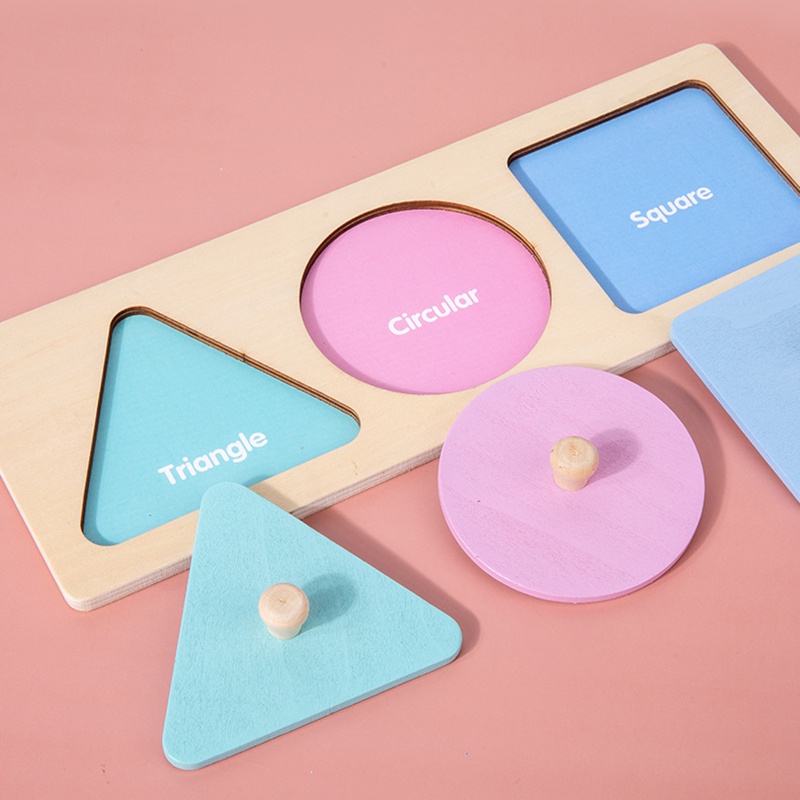 Bộ đồ chơi xếp hình Treeyear nhiều hình dạng bằng gỗ montessori có núm vặn cho trẻ em 1-3 tuổi