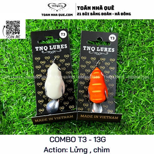 2 Mồi câu lure TNQ T3 13g ( 2 màu : trắng và nâu)