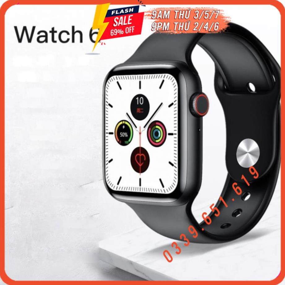 [LOẠI 1 - MUA 1 ĐỔI 1] Đồng hồ thông minh Watch 6, Full màn Tràn viền, Thay được dây ap Watch Size 44mm