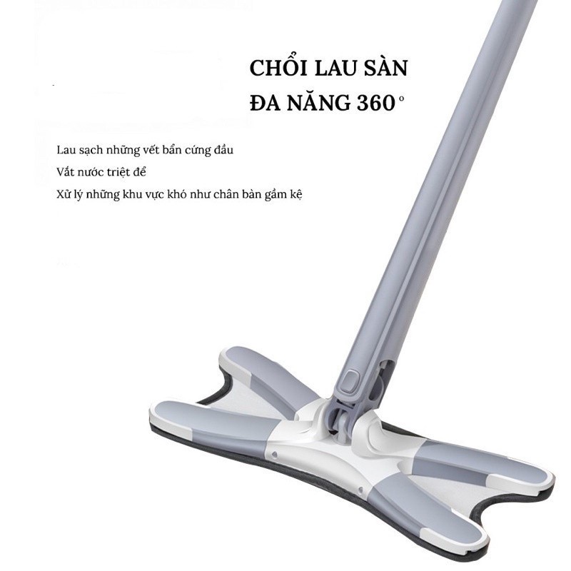 Cây lau nhà tự vắt vặn xoắn, cây lau thông minh chữ X thế hệ mới tiện lợi hơn