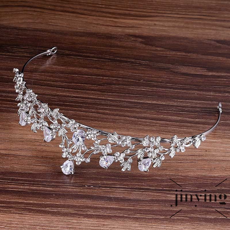 GETNOIVAS Vương miện tinh thể pha lê kiểu dáng sang trọng dùng trang trí tiệc cưới