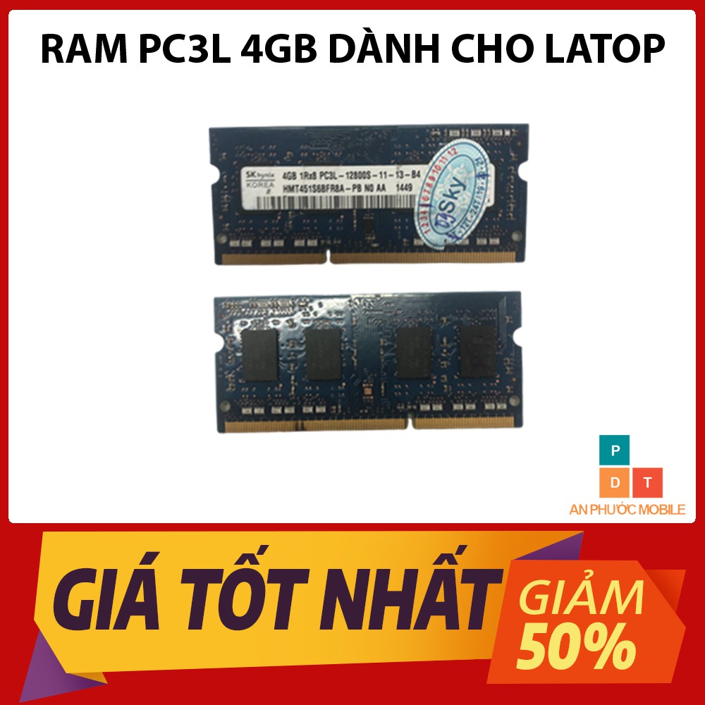 Ram PC3L 4GB zin bóc máy - BH 36 Tháng