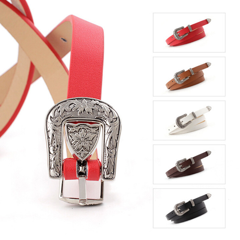 Dây thắt lưng bản nhỏ da giả phong cách boho cổ điển thời trang dành cho nữ