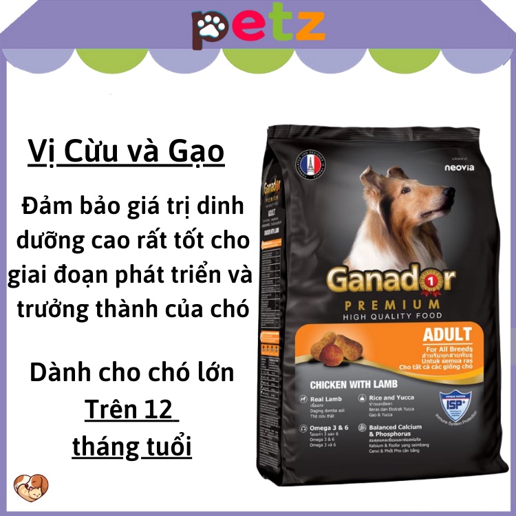 Thức ăn cho chó Ganador 400g PETZ thức ăn hạt cho chó con, chó lớn giúp tăng trưởng cân đối