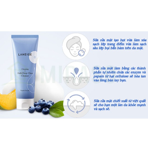 SỮA RỬA MẶT LANEIGE Multi Deep Clean Cleanser (MINISIZE)