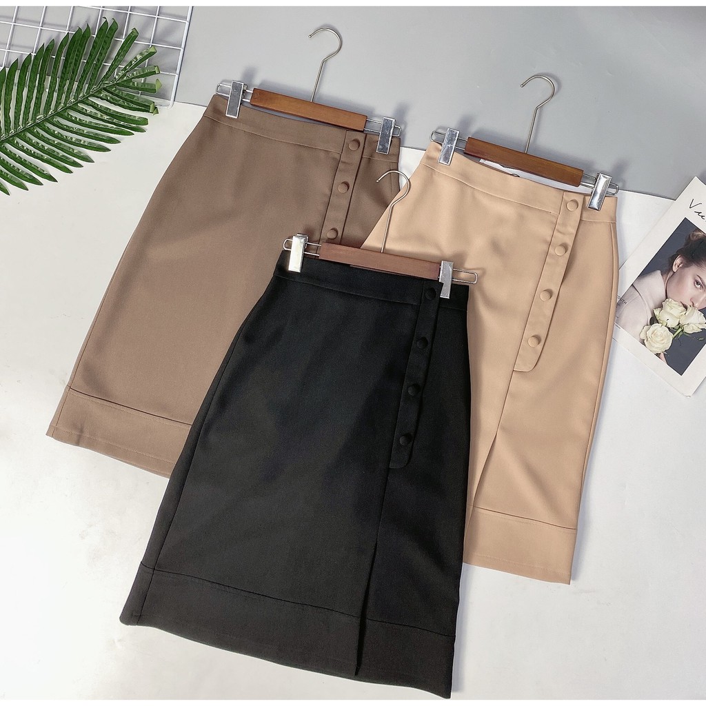 Chân váy A cúc bọc | BigBuy360 - bigbuy360.vn