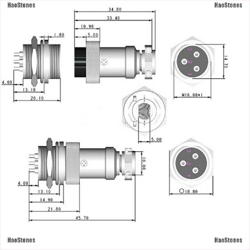 Đầu nối GX16 2-10 pin cái và đực tiện dụng