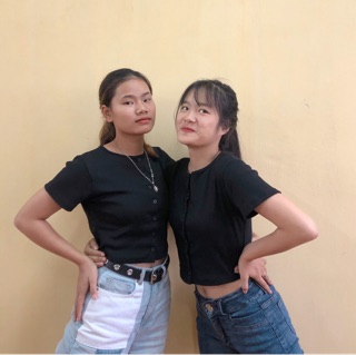 ÁO THUN BUTTON CROPTOP