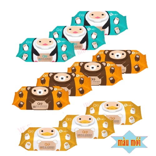 Combo 10 gói khăn giấy ướt Agi 100 tờ không mùi an toàn cho bé hàng công ty chính hãng