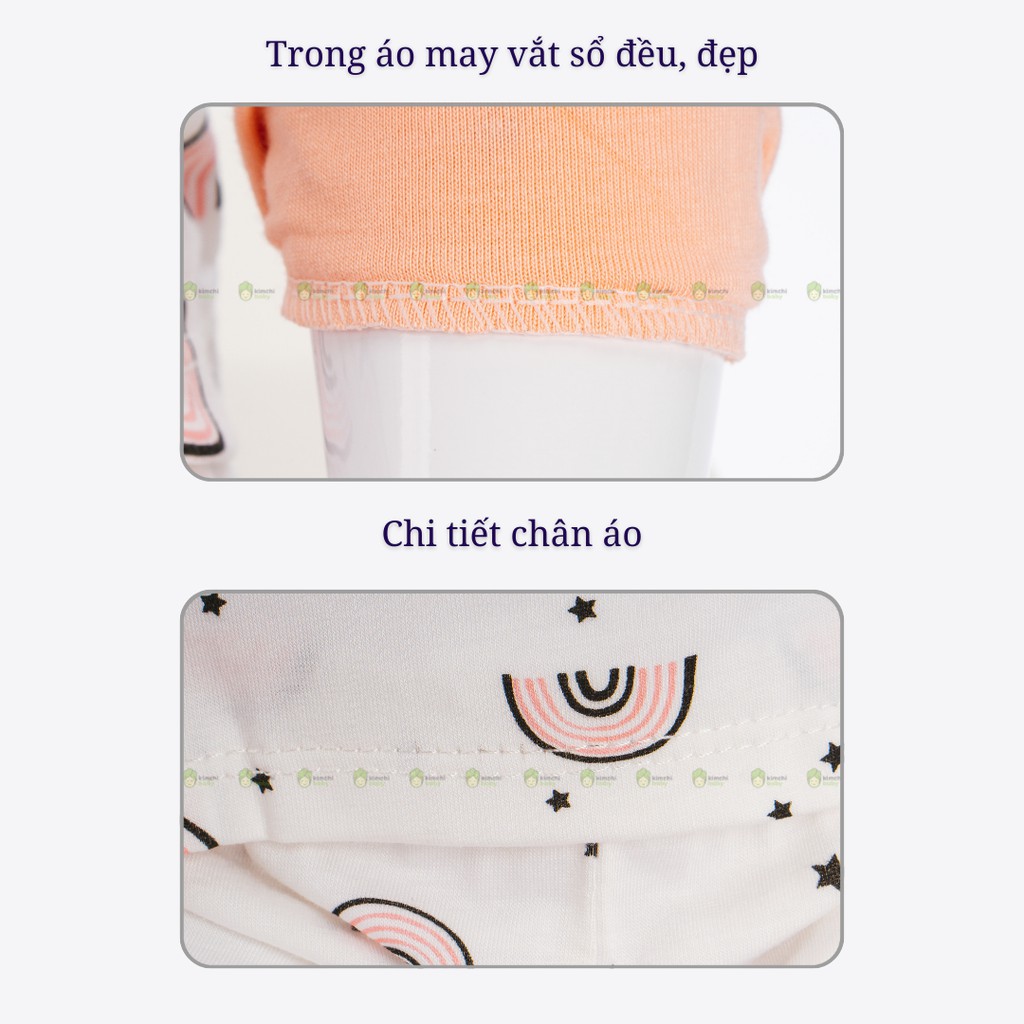 Đồ Bộ Bé Trai, Bé Gái Minky Mom Vải Thun Lạnh Cầu Vồng Sư Tử Xanh, Bộ Dài Tay Cho Bé Mặc Thu Đông MKMTD2142