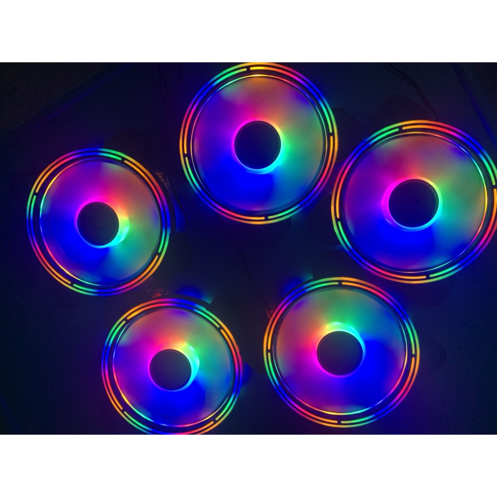Fan LED đơn RGB  12 cm x 12 cm . Fan LED RGB tuổi thọ 30.000h hoạt động. KHÔNG CẦN KHIỂN; KHÔNG CẦN HUB. Hãng phân phối.