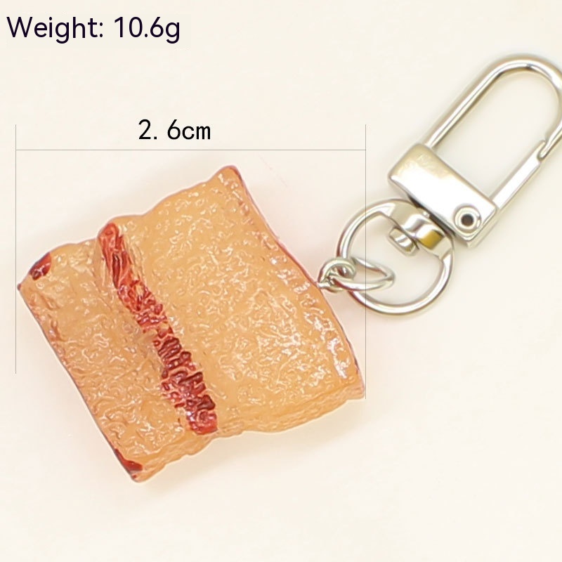 Móc Khóa Hình Bánh Pizza Zongzi Và Hạt Đậu Thiết Kế Sáng Tạo