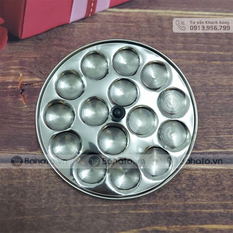 Khuôn làm bánh bèo inox 15 lỗ 5cm (không có nắp)