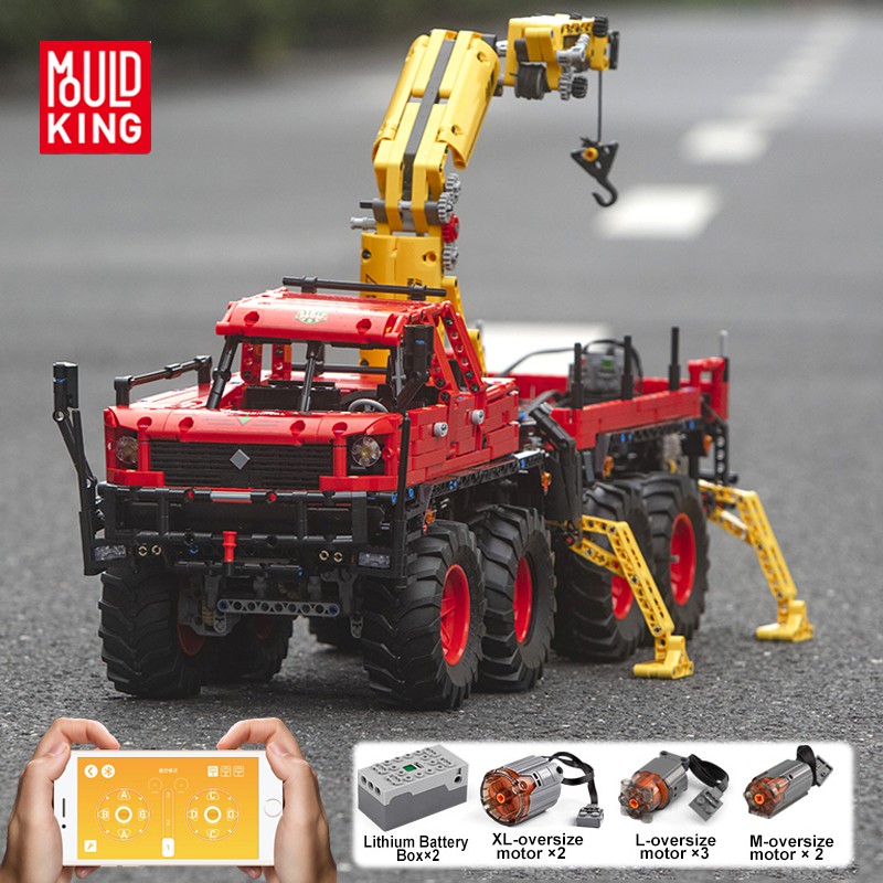Lắp ghép Mô hình Mould king 13146 Technic Articulated 8×8 Off-road remote/APP control Truck model MOC-15805