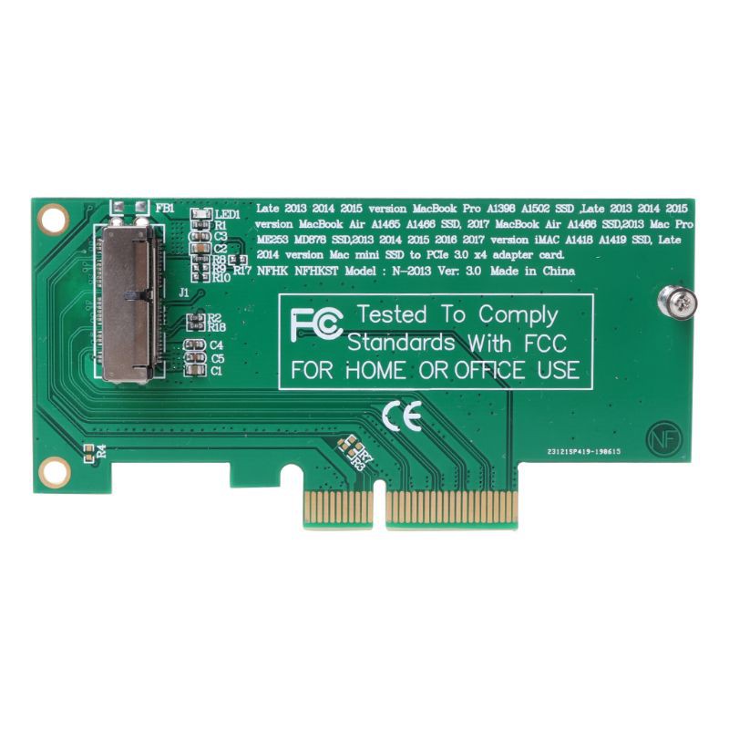 H.S.V✺Adapter Card to PCI-E 4X 16X for 2013 2014 2015 2016 for MacBook Air A1465 Pro A1398 Retina SSD Converter