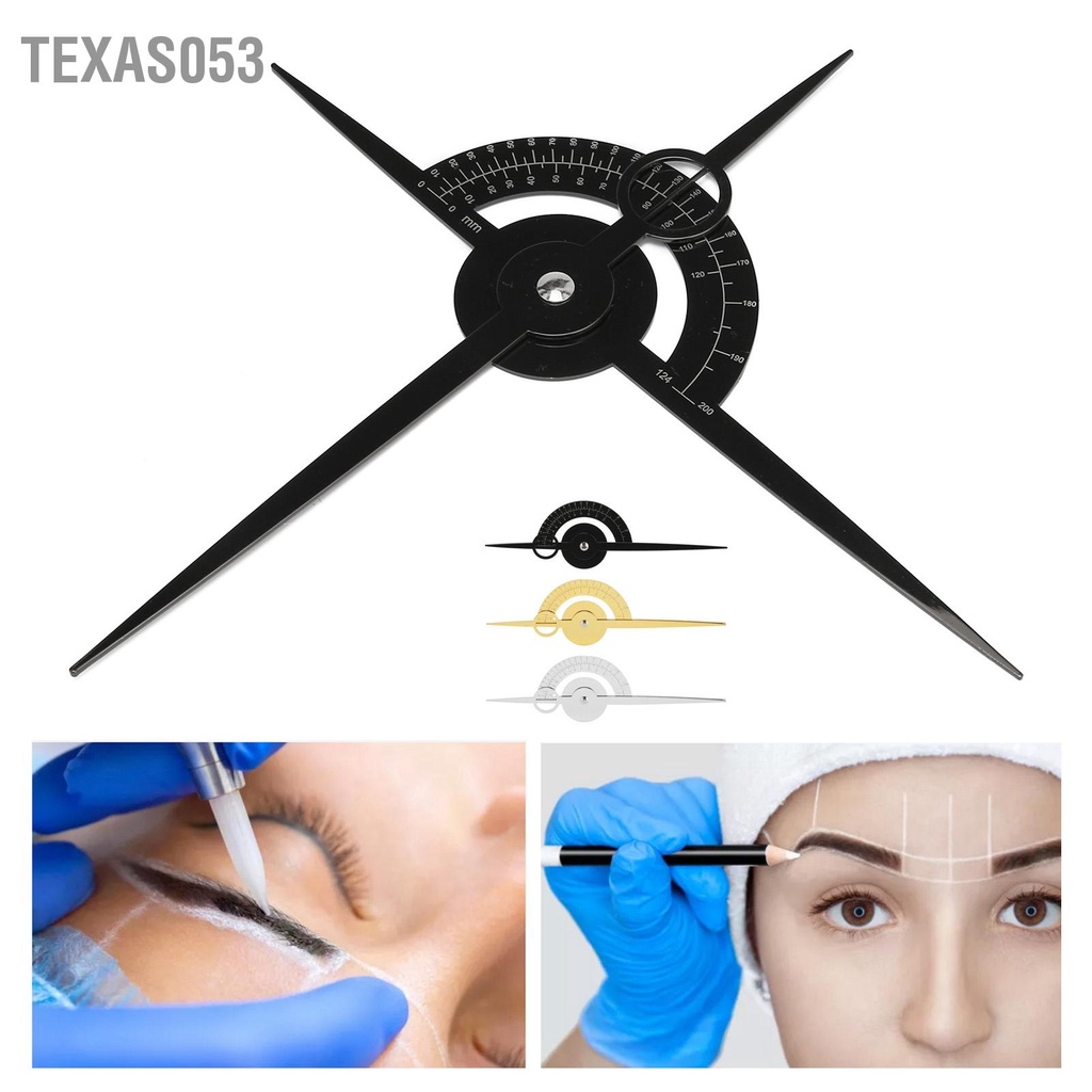 Texas053 Dụng cụ vẽ hình xăm Ba điểm định vị Hướng dẫn kẻ lông mày Cân bằng Thước đo