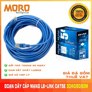 Đoạn dây cáp mạng bấm 2 đầu LB-LINK Cat5E 30/40/60/80m (Xanh/Trắng) - Chính hãng