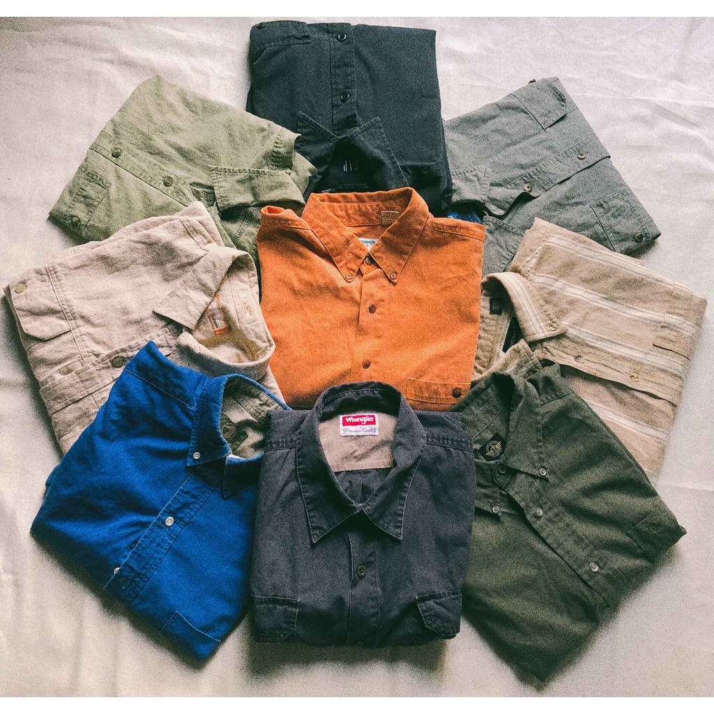 Áo sơ mi kaki ngắn tay secondhand (2hand) vintage