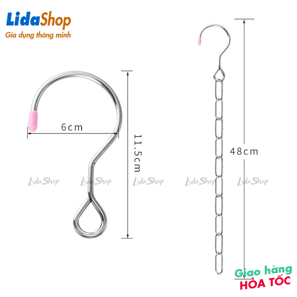 Dây phơi đồ thông minh inox Lidashop, Dây XÍCH INOX treo móc quần áo thông minh tiết kiệm diện tích tủ