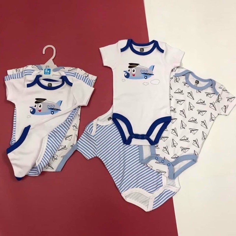 Bodysuit cho bé Set 3 bodysuit Bộ đồ liền thân sơ sinh Body bé trai Bodychip bé gái