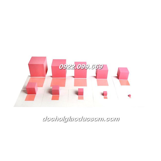 Tháp hồng Pink Tower Montessori loại to 10cm size to - bản trường học