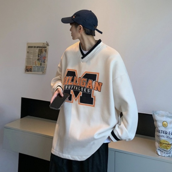 v neck sweater hàn quốc unisex áo len thời trang áo dài tay áo sweater form rộng tiếng Nhật áo sweater nỉ fashion áo nỉ sweater nữ