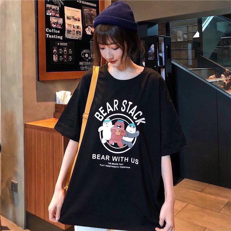 Áo Thun Unisex Bearstack [HÌNH THẬT+CLIP SHOP TỰ QUAY
